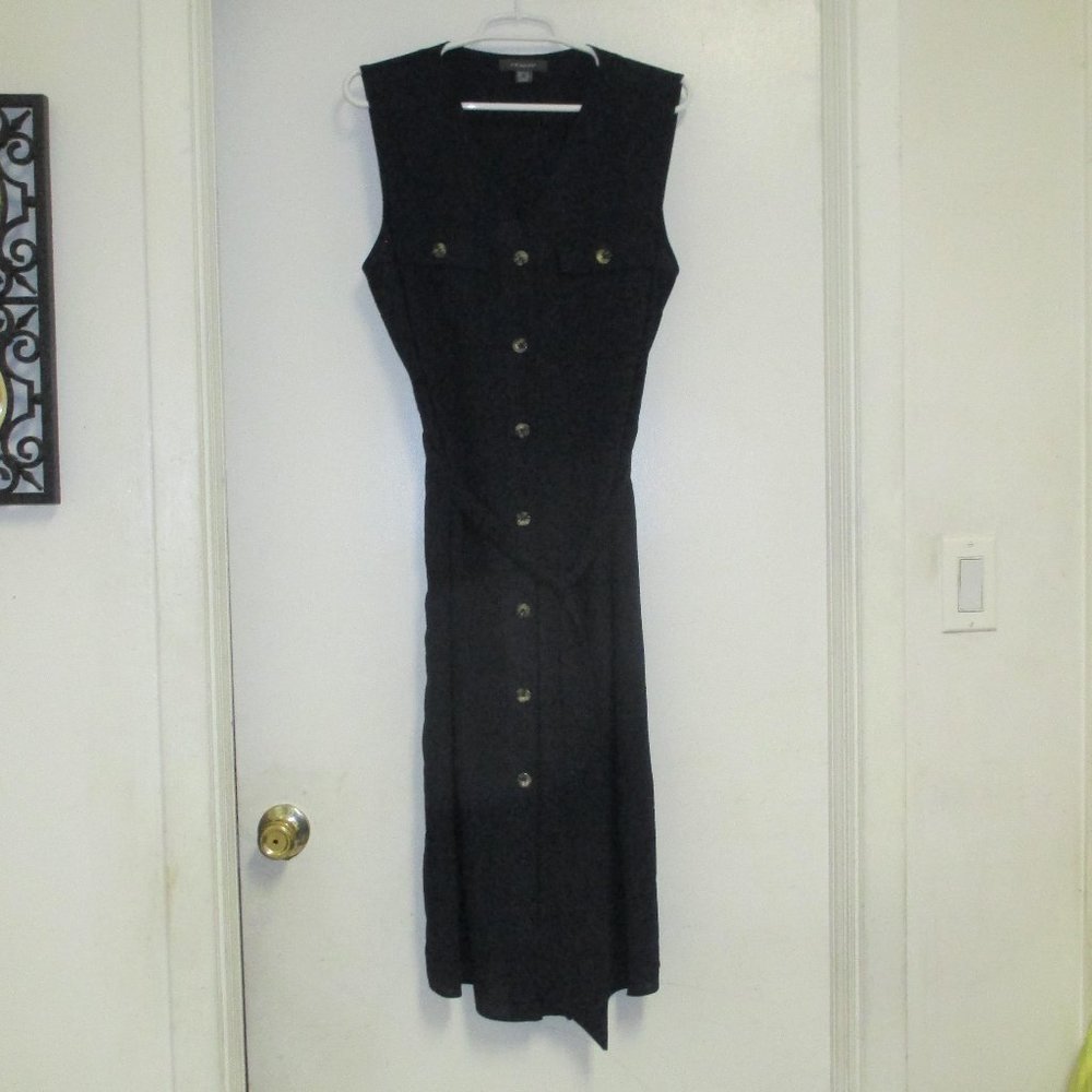Dress - Primark Navy Blue Button Down Anytime Sleeveless Dress Sz:12